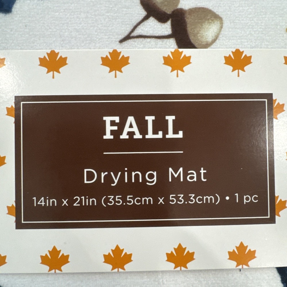 Hobby Lobby Fall Dish Drying Mat 14x21 Leaves Thanksgiving Kitchen NEW - Picture 4 of 8